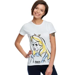 Alice in Wonderland - Portret T-shirt Dames wit