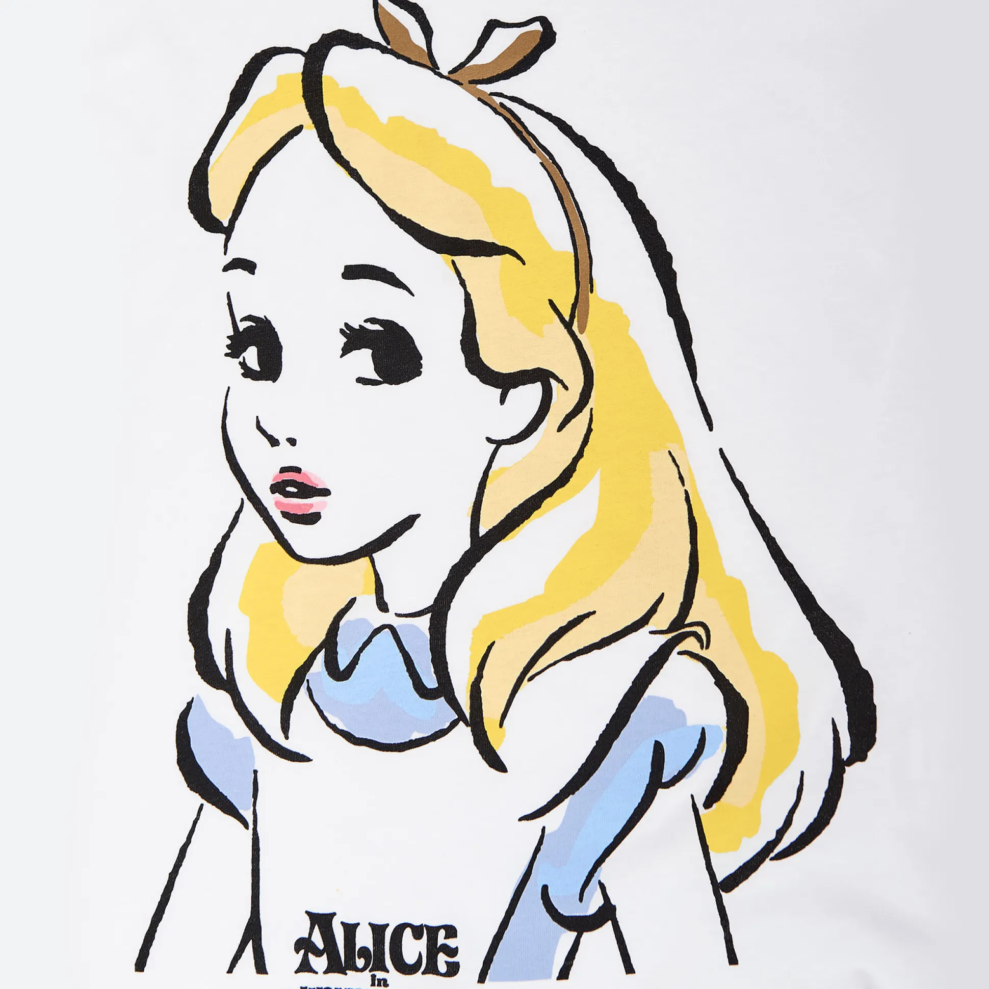 Alice in Wonderland - Portret T-shirt Dames wit