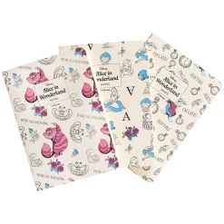 Alice in Wonderland - Set van 3 Notitieboeken