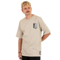 Attack on Titan - Groep Oversize T-shirt beige
