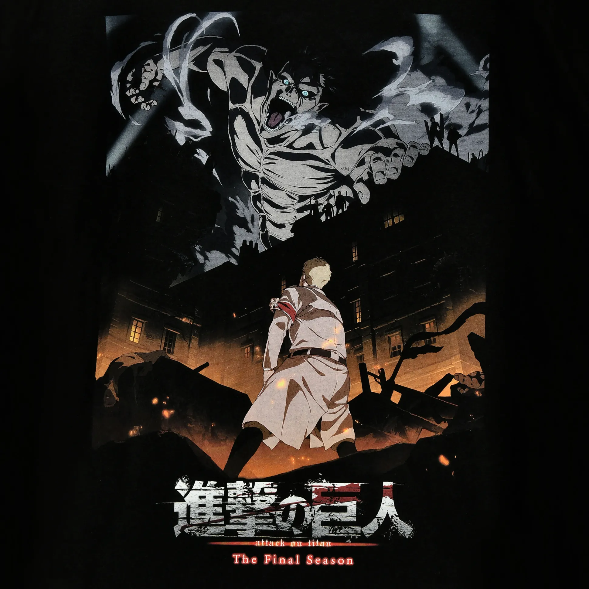 Attack on Titan - Poster T-shirt zwart