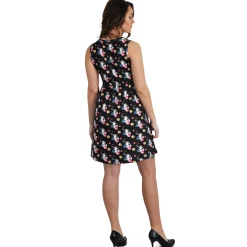 Bambi - Stampertje Flower Power Minijurk Zwart