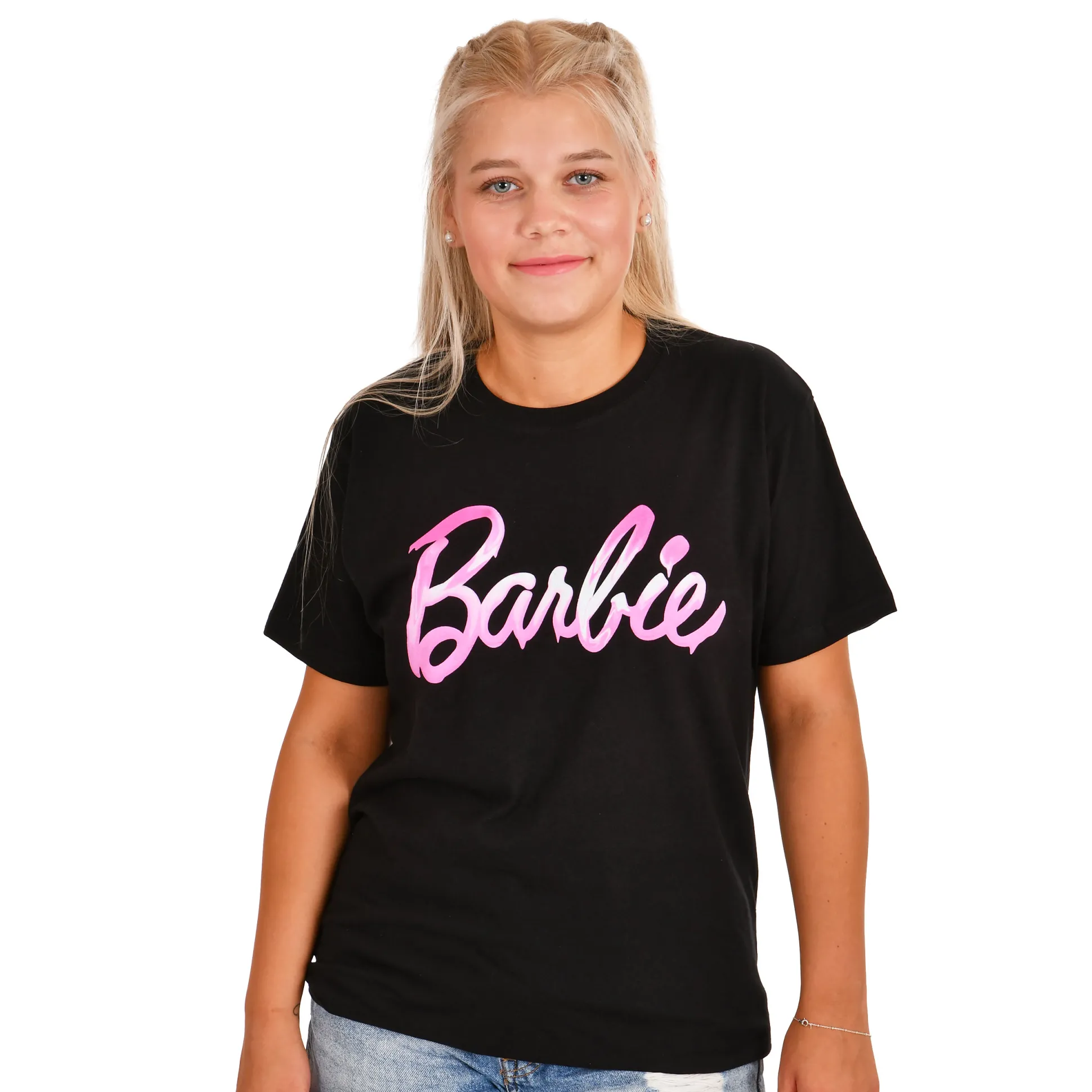 Barbie - Gesmolten Logo T-Shirt zwart