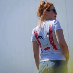 Black Widow - Groot Gezicht Dames T-shirt Wit