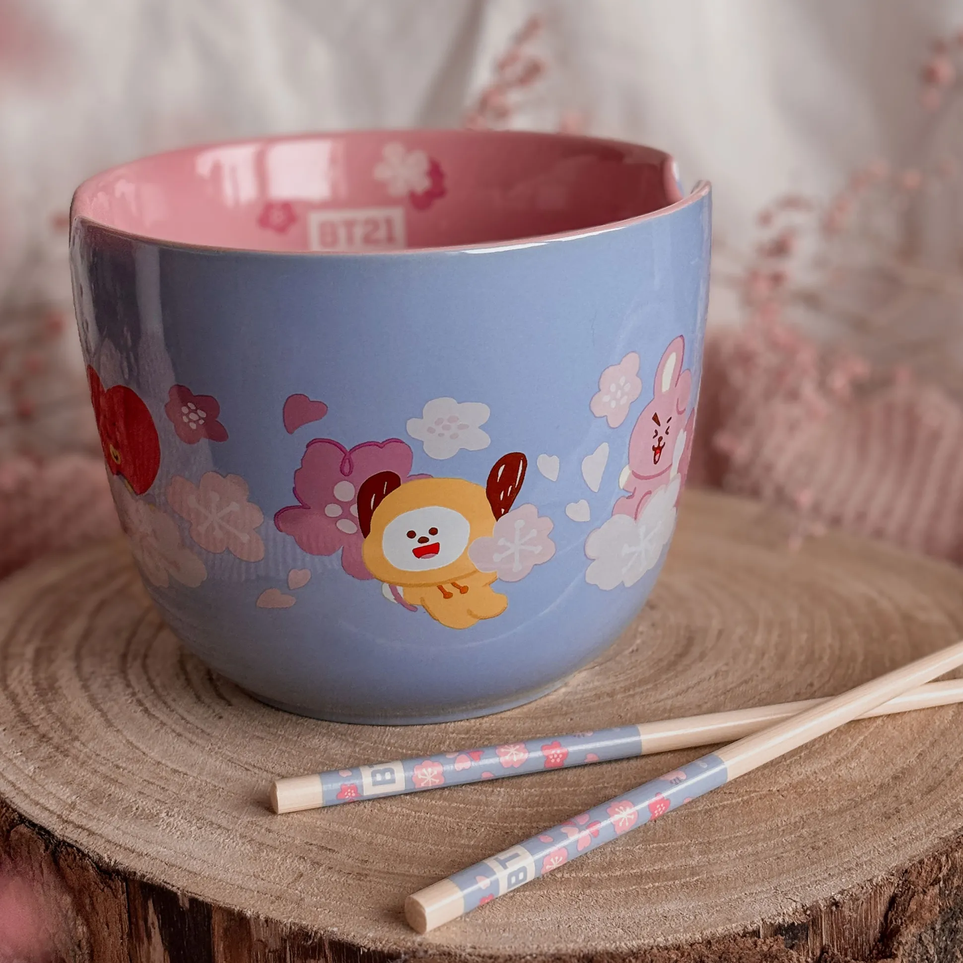 BT21 - Karakters Ramen Kom met Eetstokjes