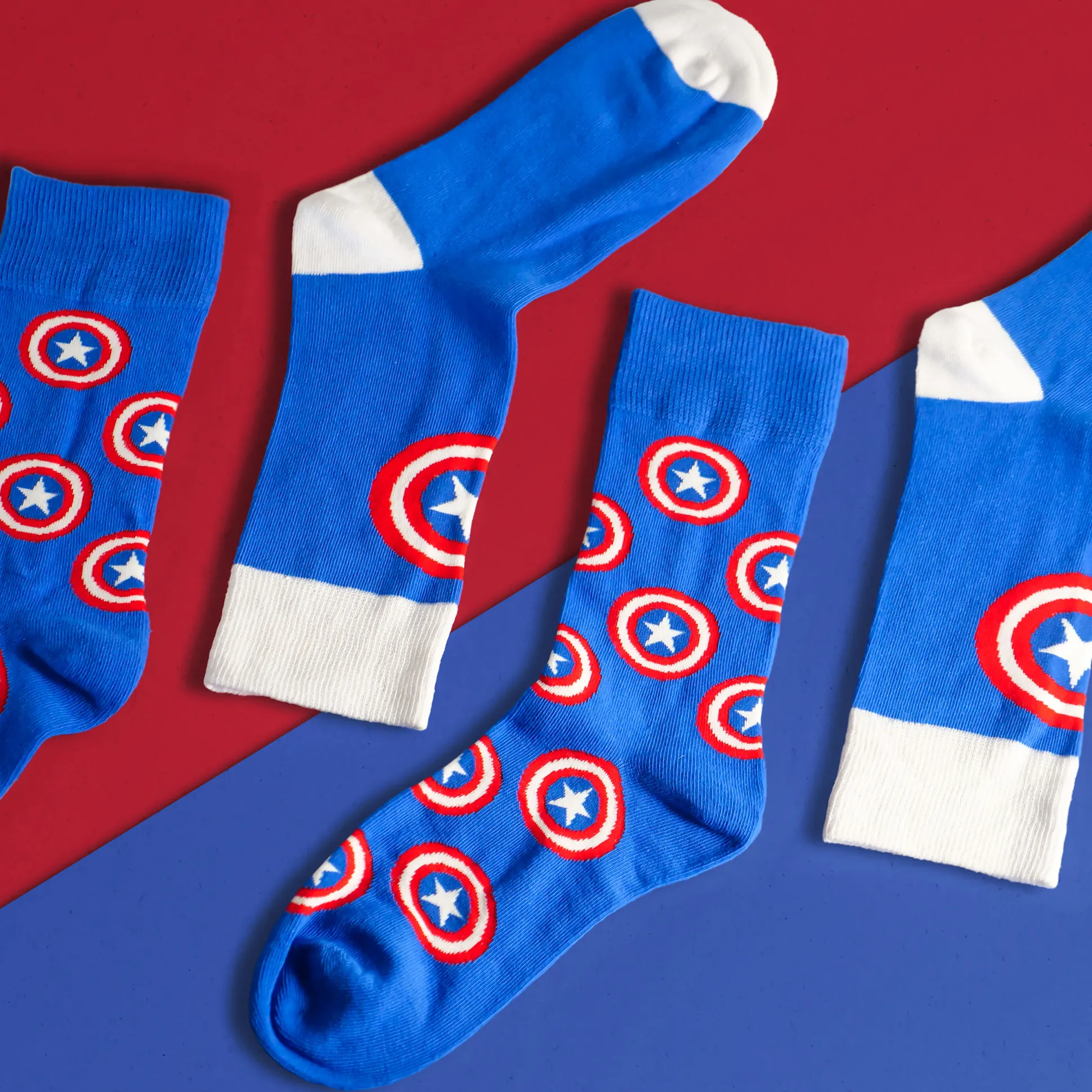Captain America - Shield Logo Sokken 2 Paar Set Blauw