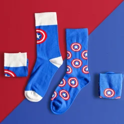 Captain America - Shield Logo Sokken 2 Paar Set Blauw