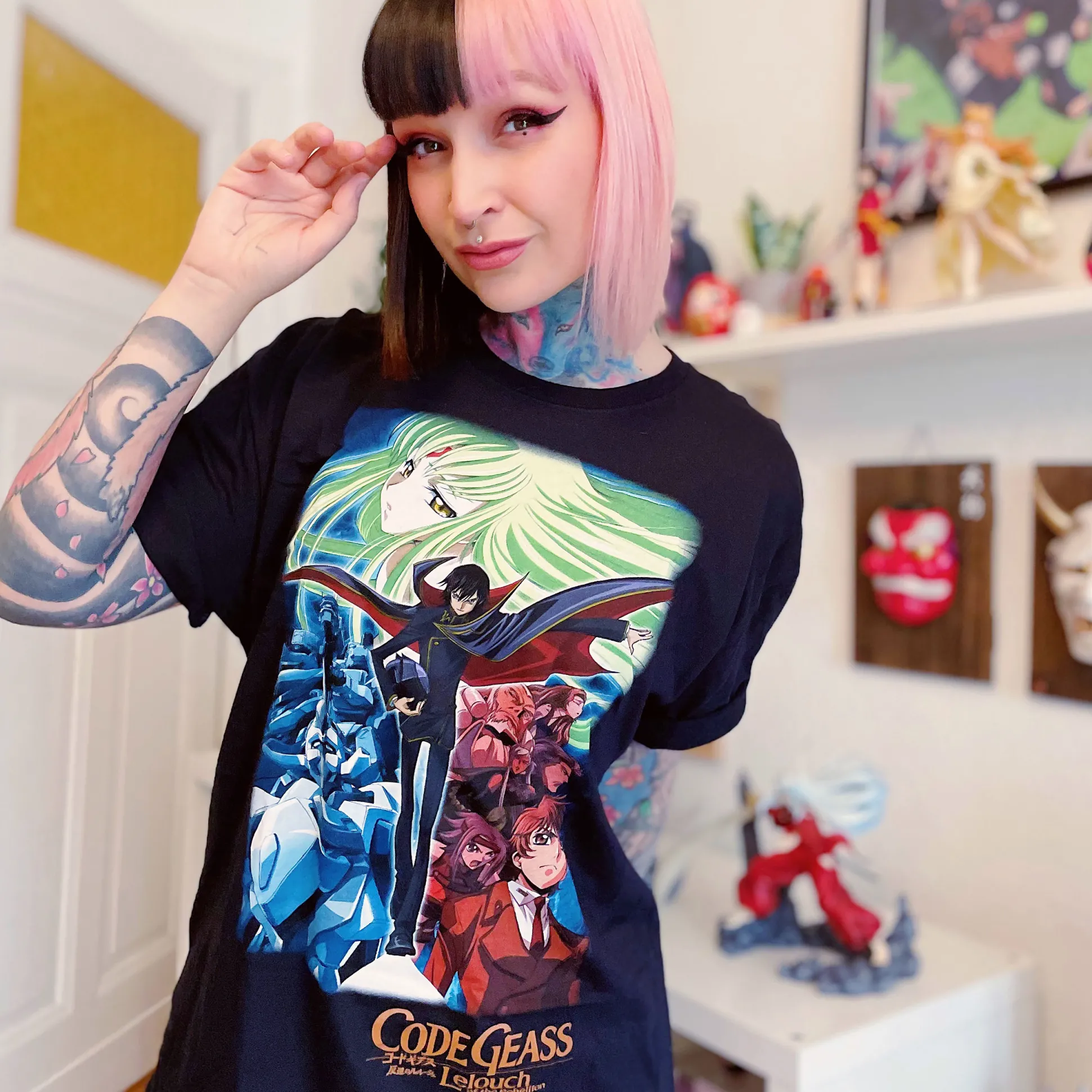 Code Geass - Poster T-shirt zwart