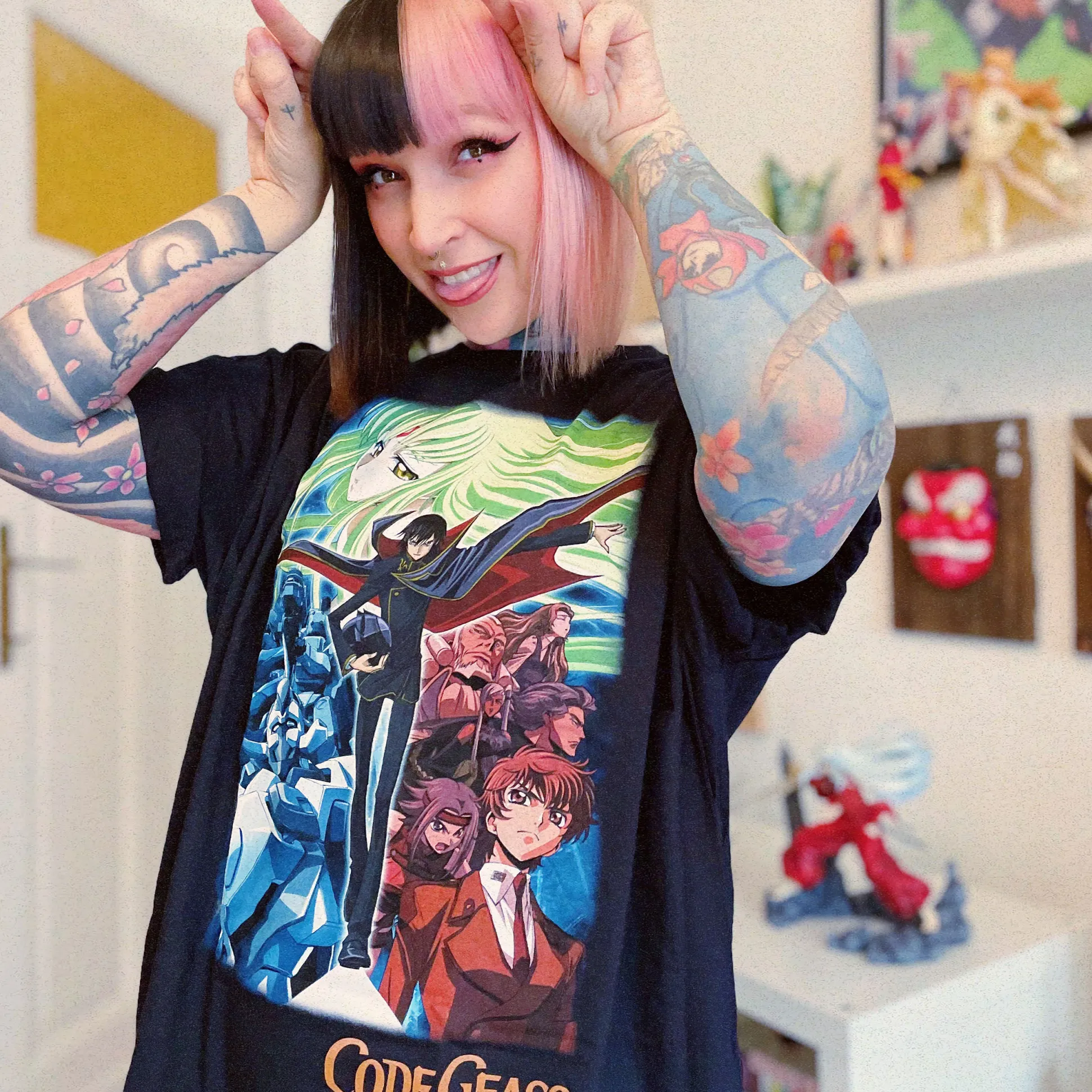 Code Geass - Poster T-shirt zwart