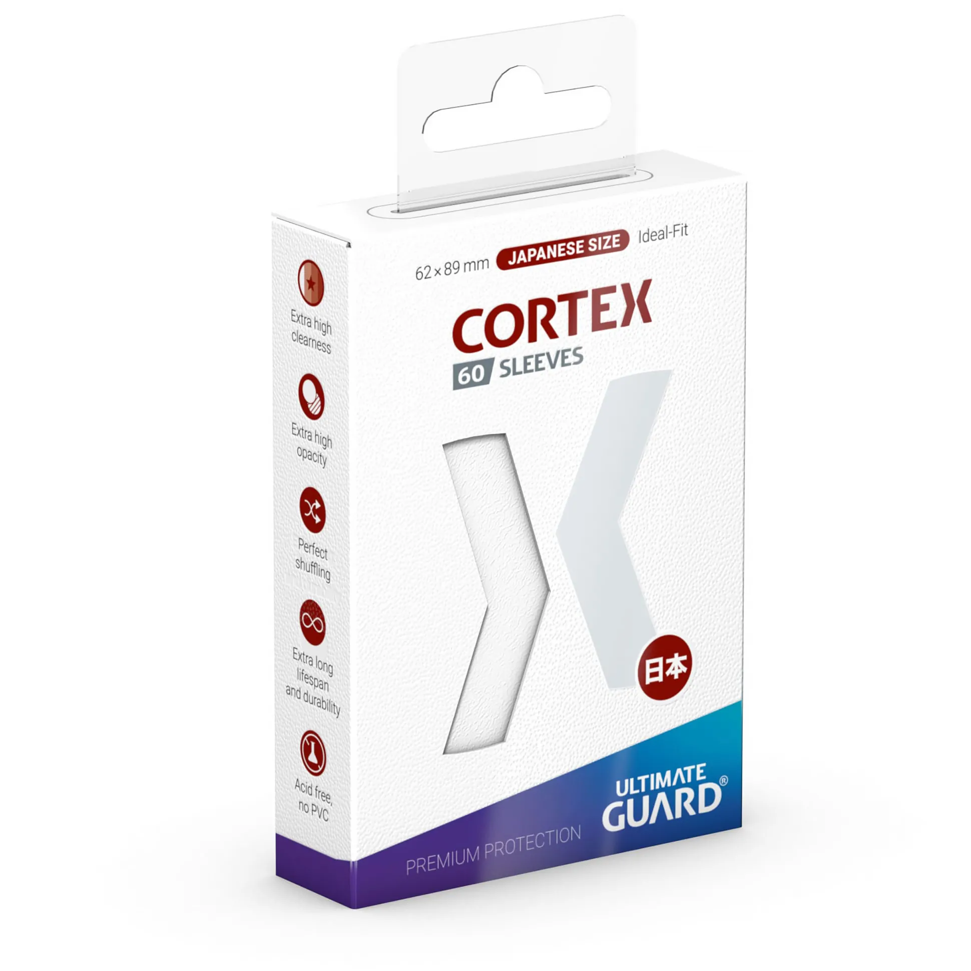 Cortex Kaartsleeves wit 60-pack Ultimate Guard voor TCG Japanse maat