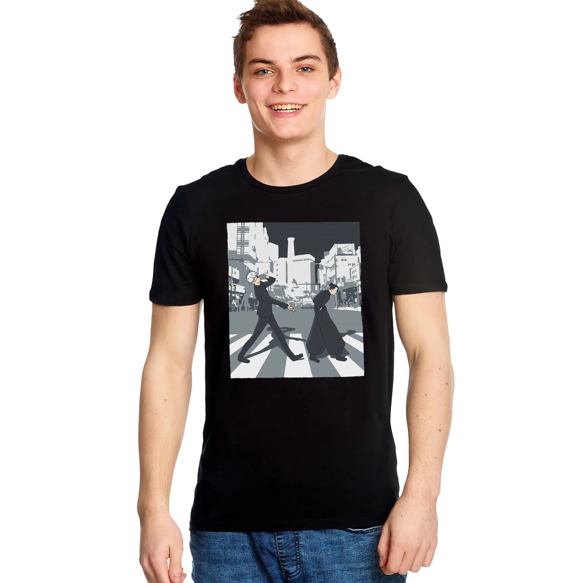 Crosswalk T-shirt voor Jujutsu Kaisen fans zwart
