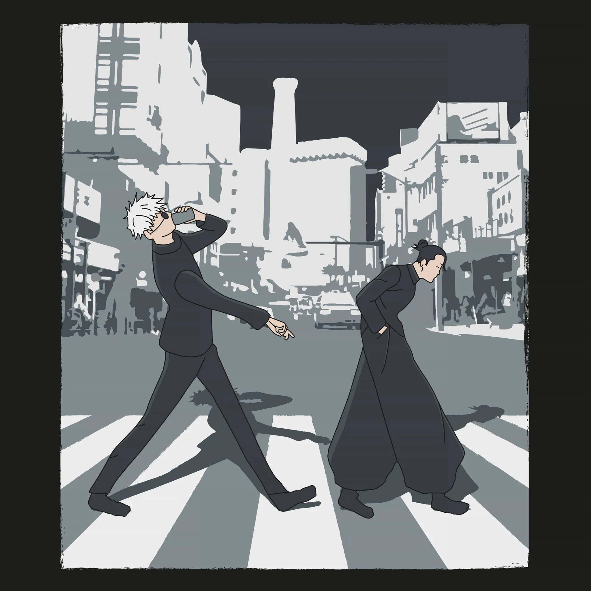 Crosswalk T-shirt voor Jujutsu Kaisen fans zwart