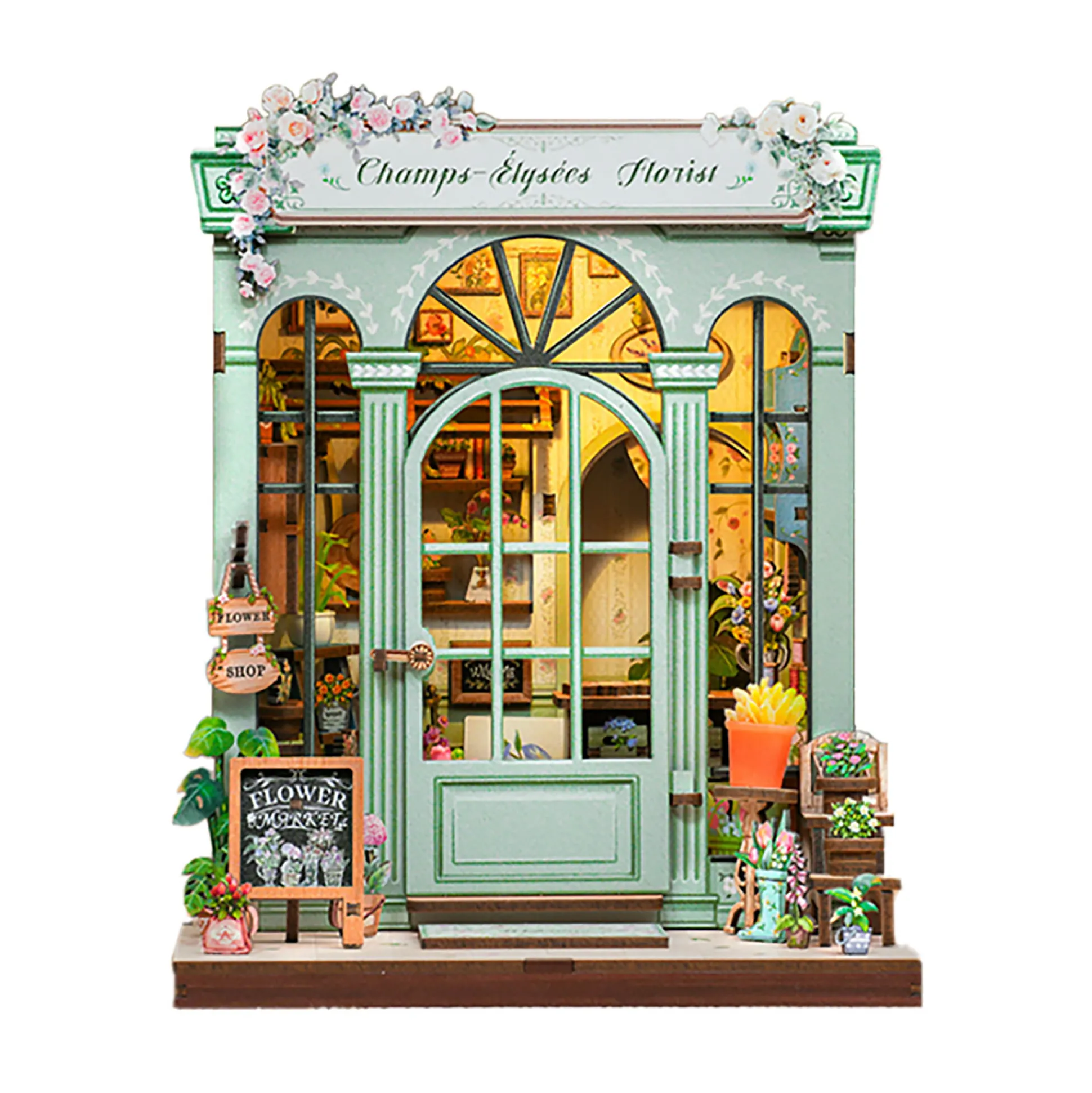 CuteBee - Champs-Élysées Florist miniatuurhuis Book Nook modelbouwset