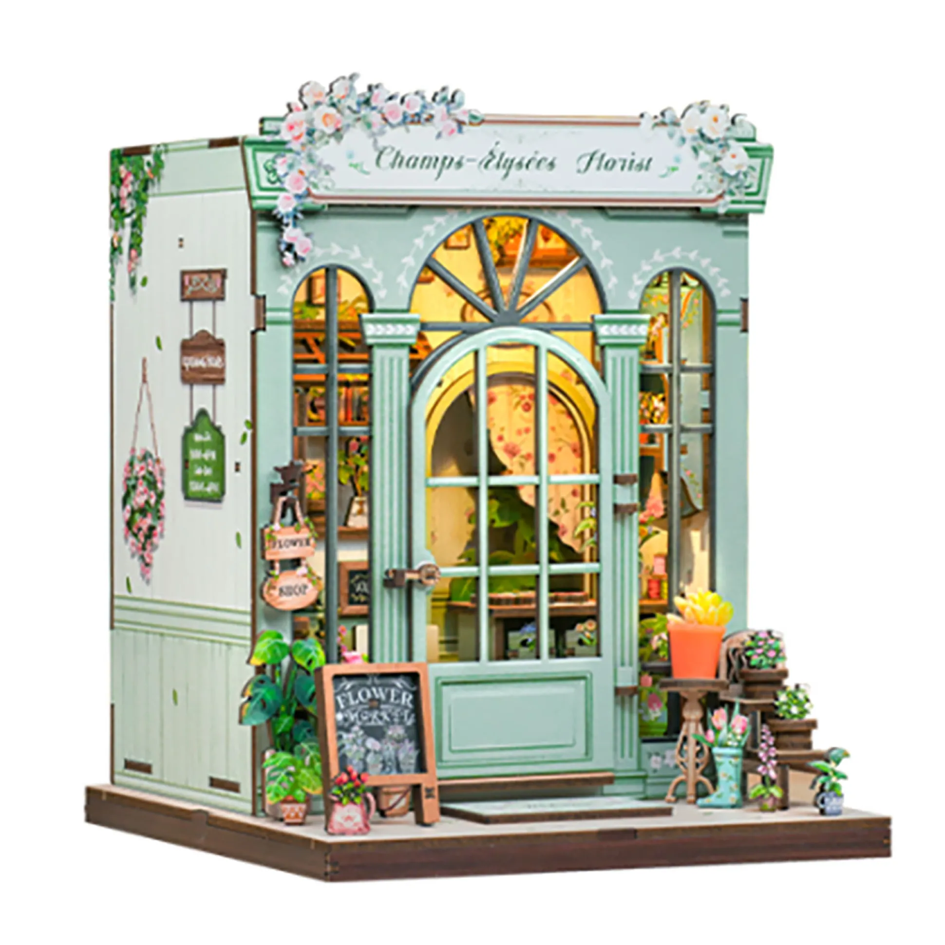 CuteBee - Champs-Élysées Florist miniatuurhuis Book Nook modelbouwset