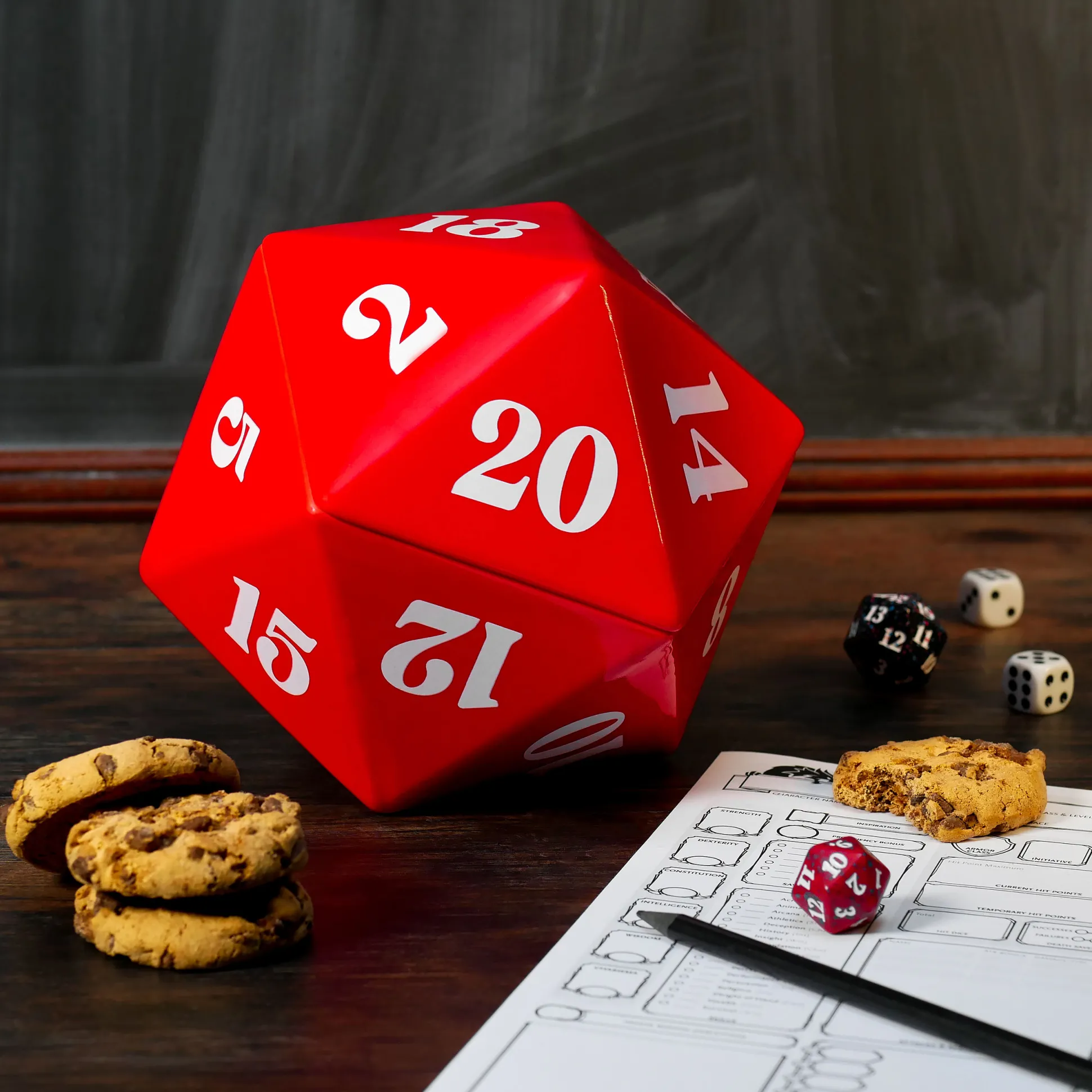 D20 Dobbelsteen Koekjespot voor Pen & Paper Fans