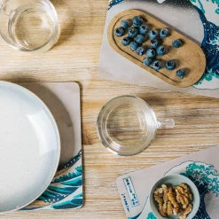 De grote golf bij Kanagawa - Katsushika Hokusai Ontbijtplankje 4-delige set