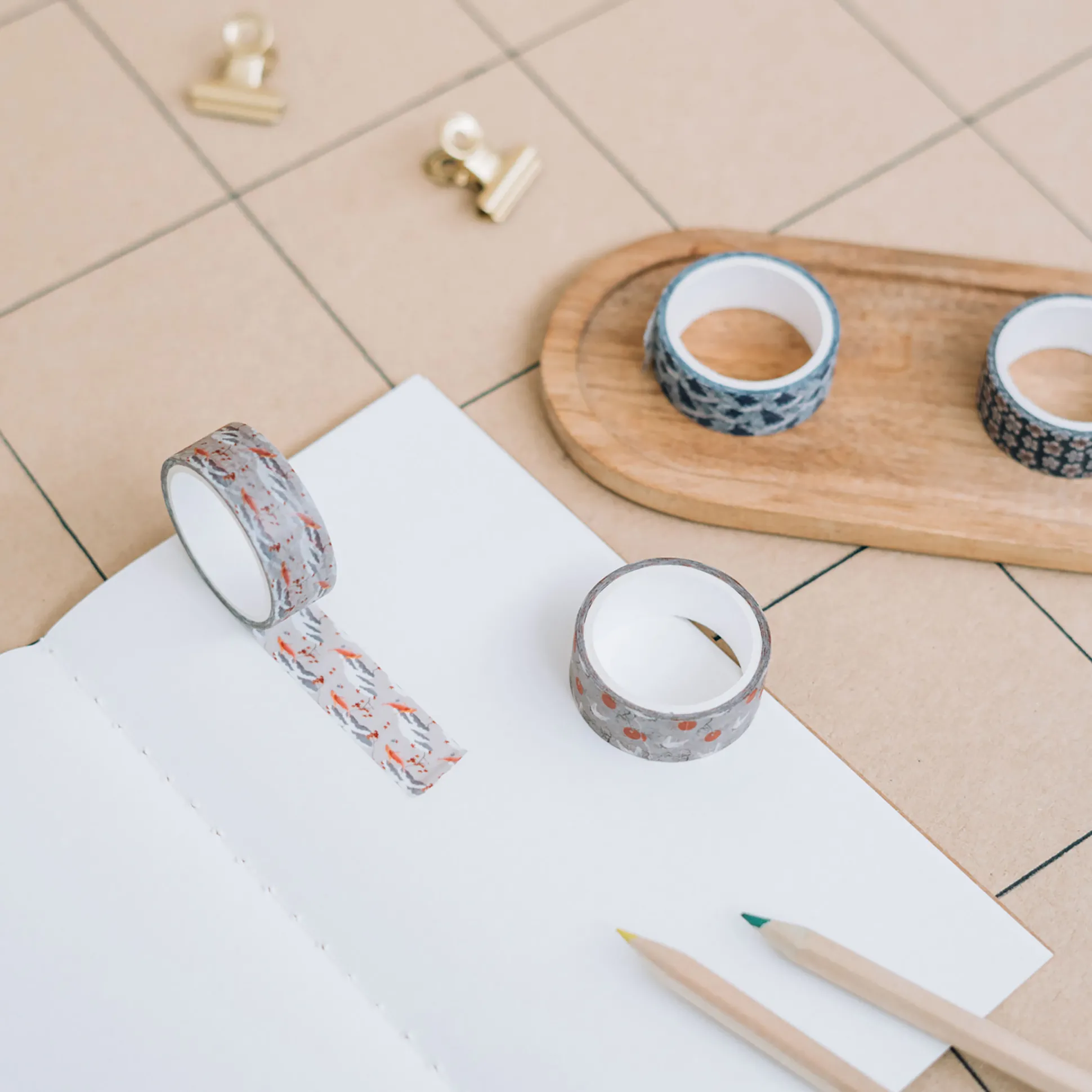 De Grote Golf van Kanagawa - Katsushika Hokusai Washi Tapes 4-delige Set