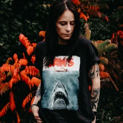 De Witte Haai - Jaws Poster Shirt Zwart