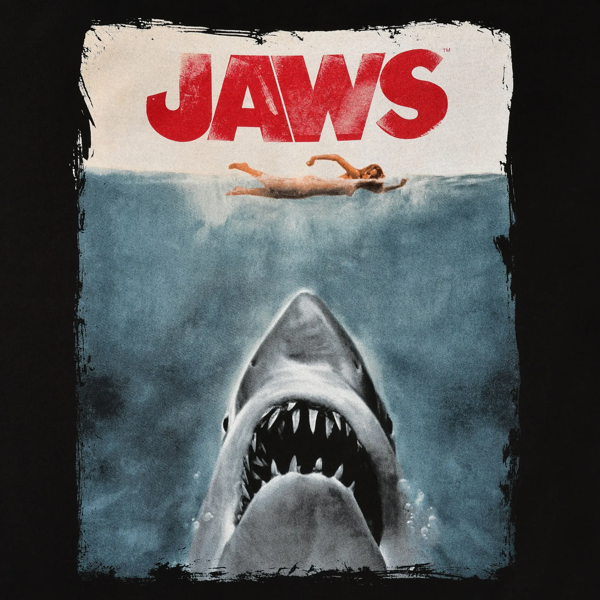 De Witte Haai - Jaws Poster Shirt Zwart