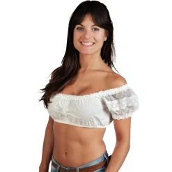 Dirndl Blousetop met Transparante Mouwen Crème