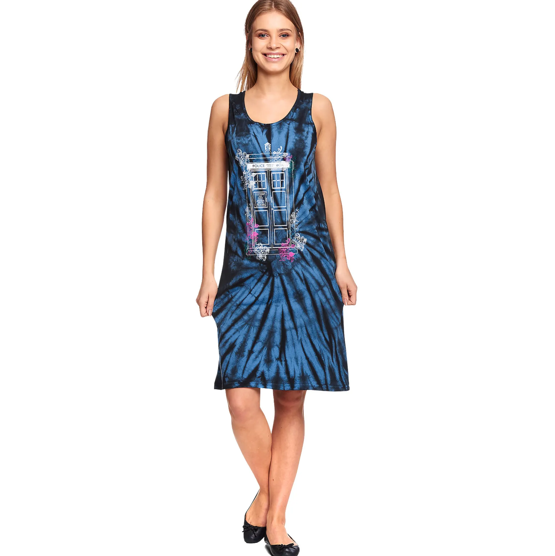 Doctor Who - Floral Tardis Batik Mini Jurk
