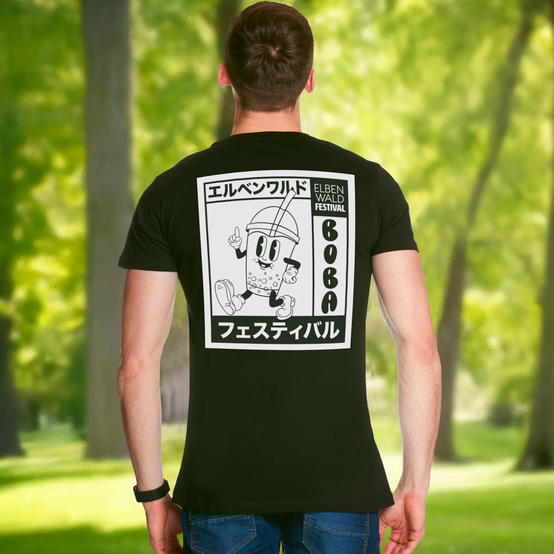 Elbenwald Festival Bubble Tea T-Shirt Zwart