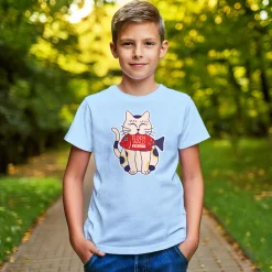 Elbenwald Festival Neko Kat T-Shirt Kinderen blauw