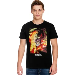 Fairy Tail - Natsu met Igneel T-shirt zwart