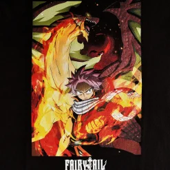 Fairy Tail - Natsu met Igneel T-shirt zwart