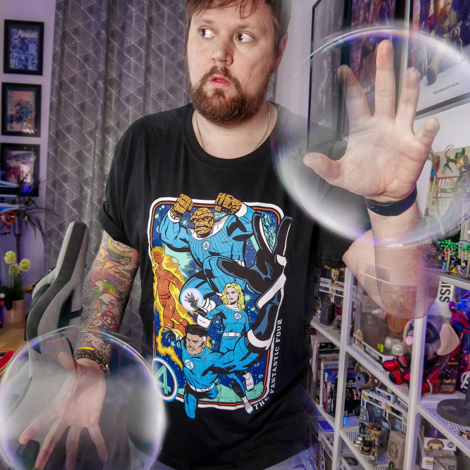 Fantastic Four - Personages T-Shirt zwart