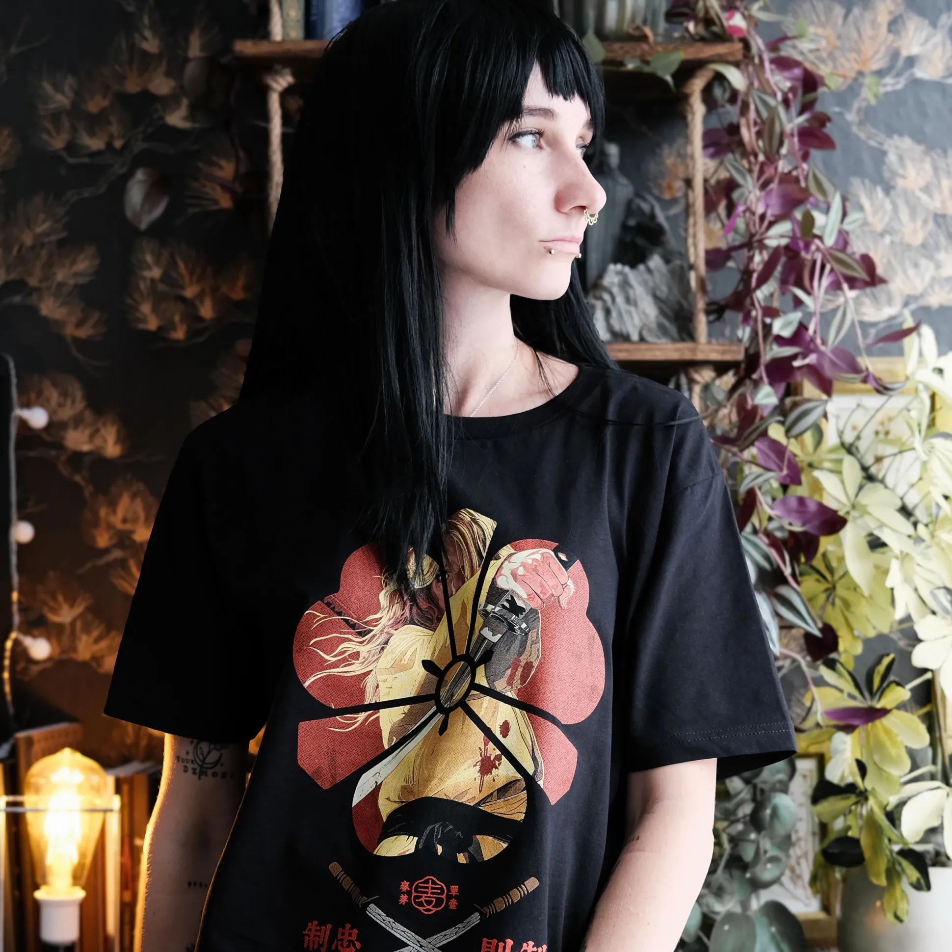 Female Assassin T-Shirt voor Kill Bill Fans Zwart
