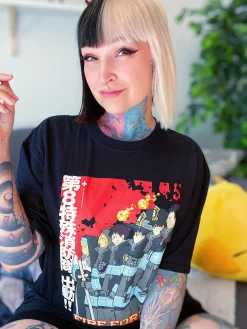 Fire Force - Poster T-shirt zwart
