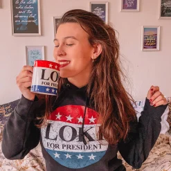 For President Hoodie voor Loki Fans zwart