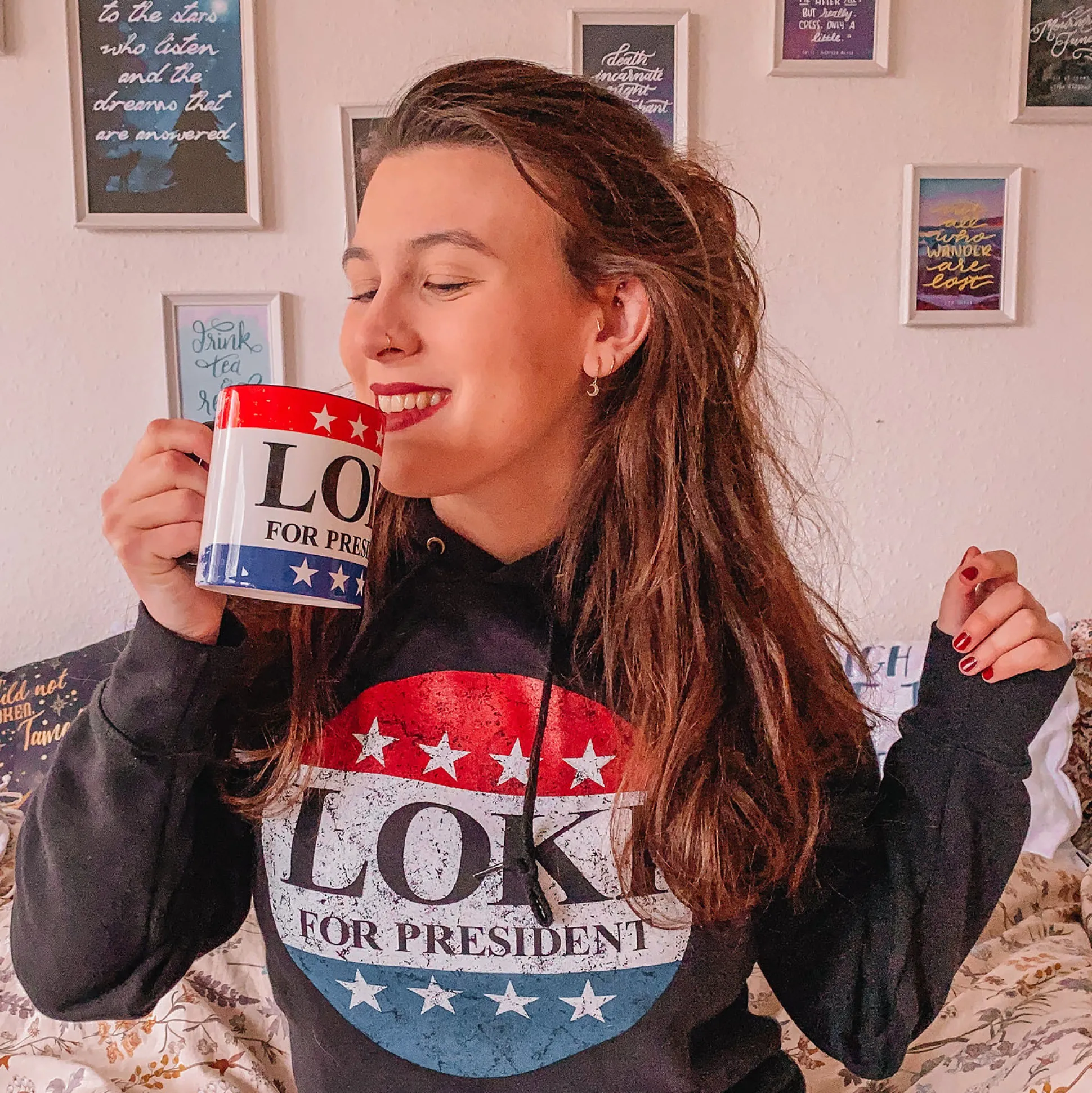 For President Hoodie voor Loki Fans zwart