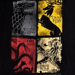 Game of Thrones - Wapenschild Distressed T-Shirt Zwart