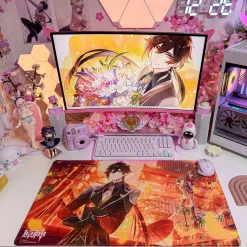 Genshin Impact - Duivelse Missie De Naderende Ster - Zhongli en Tartaglia Muismat