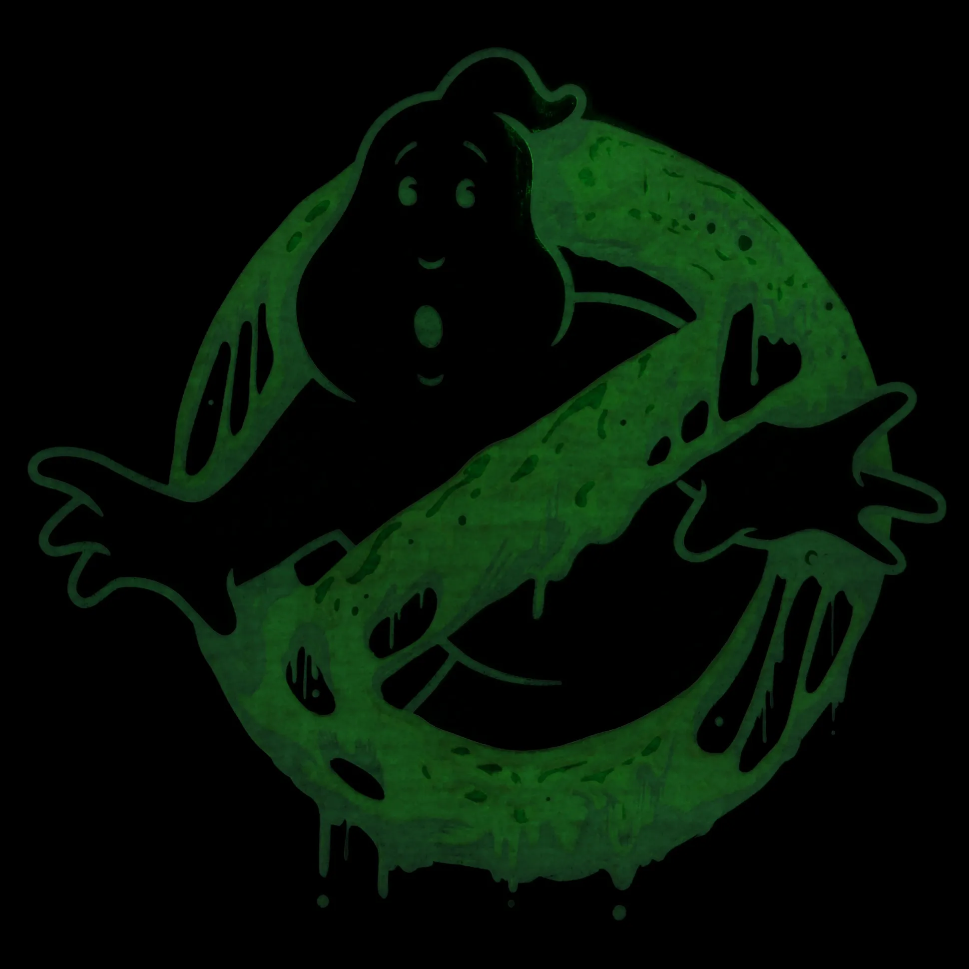 Ghostbusters - Glow in the Dark Slime Logo T-shirt Zwart
