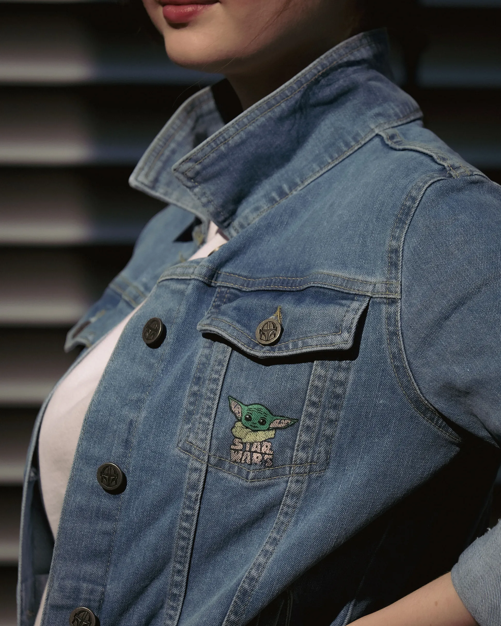 Grogu Dames Spijkerjas Blauw - Star Wars The Mandalorian