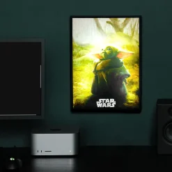 Grogu muurschildering met licht - Star Wars De Mandaloriaan