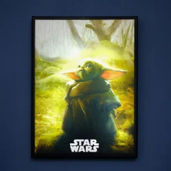 Grogu muurschildering met licht - Star Wars De Mandaloriaan