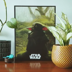 Grogu muurschildering met licht - Star Wars De Mandaloriaan