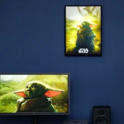 Grogu muurschildering met licht - Star Wars De Mandaloriaan