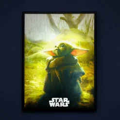 Grogu muurschildering met licht - Star Wars De Mandaloriaan