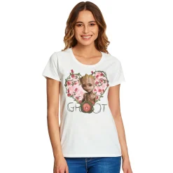 Guardians of the Galaxy - Baby Groot Heart Dames T-shirt wit