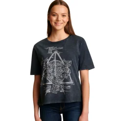 Harry Potter - Doodly Hallows Dames T-shirt Grijs