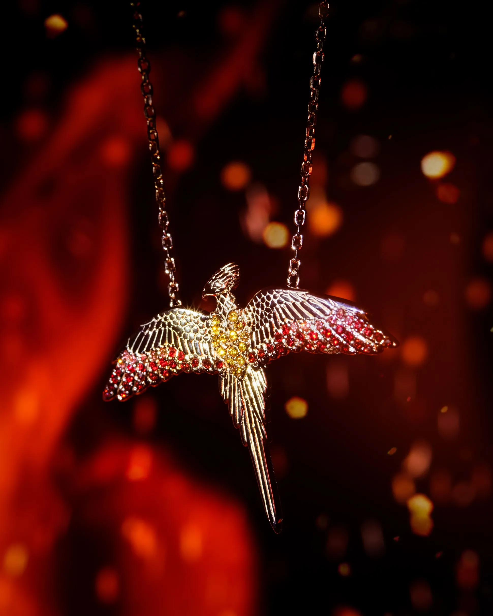 Harry Potter - Fawkes Ketting met Kristallen