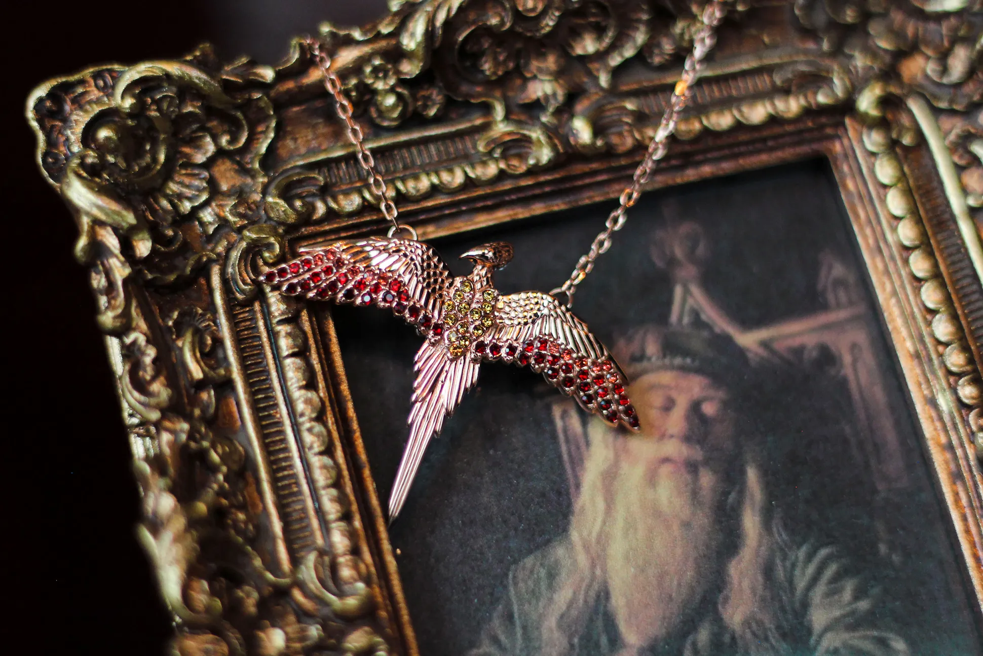 Harry Potter - Fawkes Ketting met Kristallen