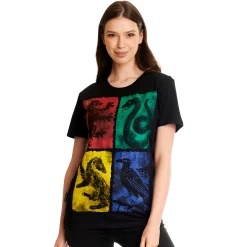 Harry Potter - Hogwarts Crest distressed T-shirt zwart