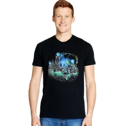 Harry Potter - Hogwarts 's Nachts Schets T-Shirt Zwart