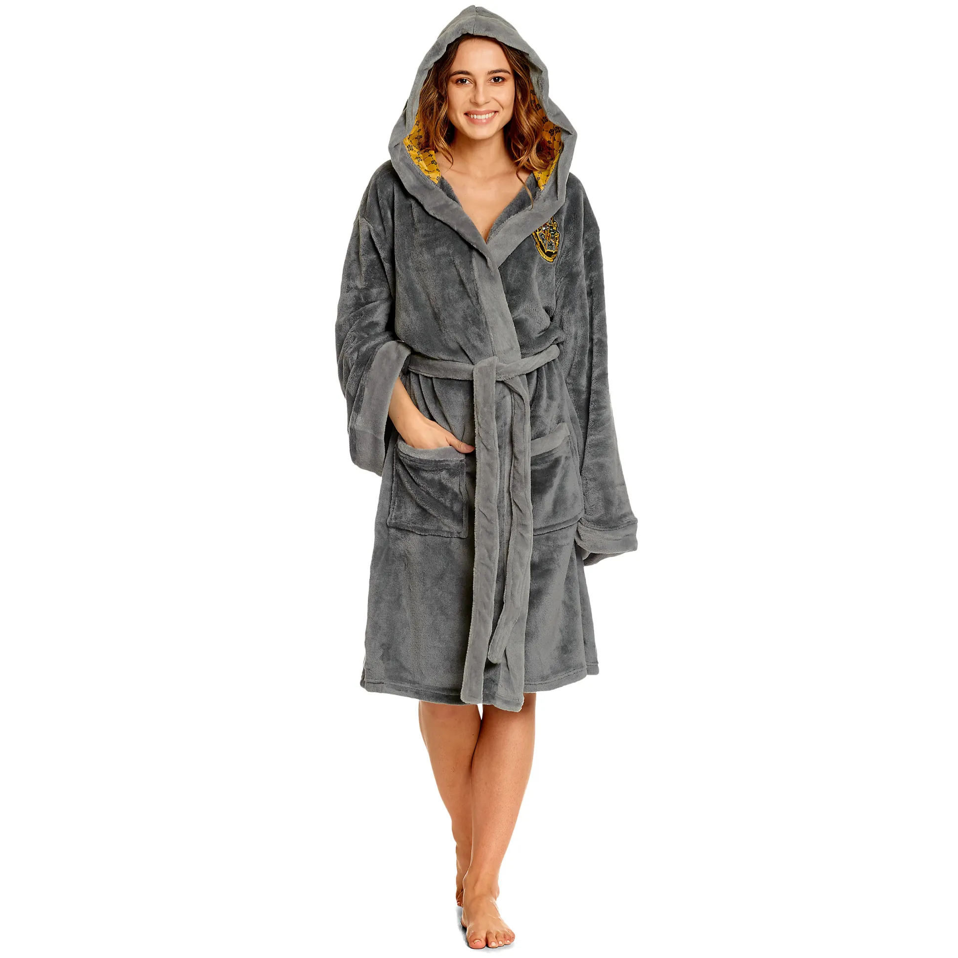 Harry Potter - Hufflepuff Crest Jurk Grijs